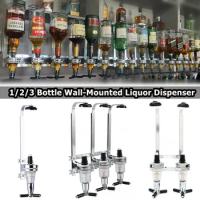 1/2/3 Bottle Wall-Mounted Liquor Dispenser, Beer Pourer Wine Rack Bar Butler Bracket, Beverage Whisky Holder Cocktail Dispenser