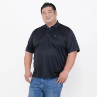 【MAXON 馬森大尺碼】台灣製加大黑色素面出芽吸濕排汗彈性POLO衫XL~4L(91782-88)