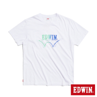 EDWIN 漸層印花短袖T恤-男-白色