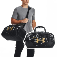 【UNDER ARMOUR】健身包 Undeniable 3.0 黑 金 大空間 可調背帶 手提包 側背包 旅行袋 UA(1300214008)