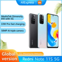 Global Version Xiaomi Redmi Note 11S 5G Smartphone Dimensity 810 NFC 33W Pro Fast Charging 50MP AI Triple Camera