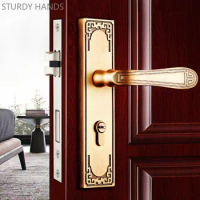 Bedroom Security Gate Locks Antique Zinc Alloy Mute Door Lock Indoor Universal Hardware Door Handle Deadbolt Lockset