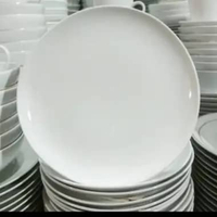 Piring Besar Jumbo Bulan Keramik Porselen Putih Polos Tebal Murah Tahan Panas Oven Blanc 9.5" Piring