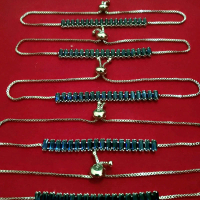 gelang serut silver mata biru navi