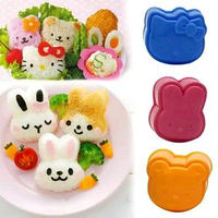 CLAUREIN Cetakan Bekal Sekolah Anak Nasi Bento Puding Kue Karakter Lucu Food Grade ISI 3 PCS RANDOM 