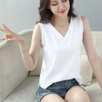 Áo Thun Ngoại Cỡ, Dáng Rộng Vừa Vặn, Bó Sát, Dễ Phối Đồ Áo Ba Lỗ Cổ Chữ V Cơ Sở, Thích Hợp Cho Mùa H
