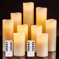 9Pcs Flameless LED Candles, Battery Operated Candles with Remote, Real Wax, for Home Wedding Birthday Holiday Party Decoration