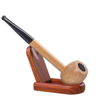 Wood Straight Tobacco Pipe Handmade Solid Wood Smoking Pipe Cigarette Pipe Holder Cigarette Filter Grinder Durable Smoke Sets