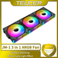 TEUCER JM-1 PC Cooling Fan ARGB Mirror Cycle Light Effect 800-2000RPM PWM Water Cooling 360mm Cooler Fan