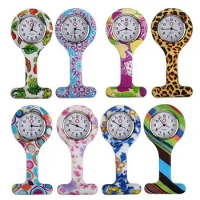Fashion Patterned Silicone Nurses Brooch Tunic Fob Pocket Watch Stainless Dial women's mechanical watch dropshipping