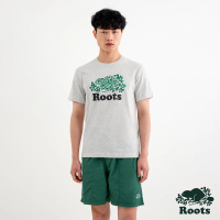 【Roots】Roots 男裝- COOPER NATURE修身短袖T恤(白麻灰)