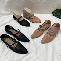 Flat shoes, JRG04, Pansus wanita, sepatu jaring, pansus dingin, size 36-41, Sepatu pantofel, sepatu 