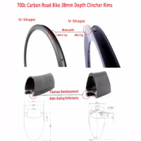 23/25mm Width 700C Carbon Road Bike Rims 38mm Tubular / Clincher Carbon Fiber Bicycle Rims R38