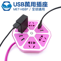 工仔人 MET-HS8P 雙USB平面式電源插座 插頭轉換 USB充電 插座