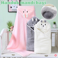 Handuk Mandi Bayi dengan Topi, Dibungkus Selimut Lembut Hangat dan Sangat Menyerap - Handuk Bayi, Ha