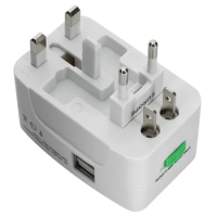 AU US UK EU Converter All in One World Travel Universal 2 USB Port AC Power Charger Adapter International Plug Adapter