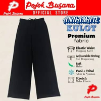 Pojok Busana Celana Panjang Kulot Fashion Premium Scuba Wanita - Bawahan Kasual Kerja Putih Hitam S/