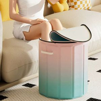 家用式冬天保溫泡腳桶足浴桶可摺疊旅行宿舍洗腳盆恆溫