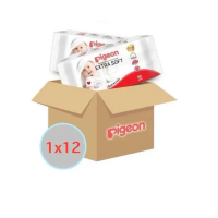 Pigeon พีเจ้น baby wipes ทิชชู่เปียก เบบี้ไวฟ์ ผ้าเปียกเด็ก 60ชิ้น 12ห่อ