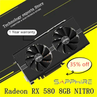 SAPPHIRE Original RX 580 8G NITRO Graphic card RX 580 Game graphics card GDDR5 256bit RGB lamp effect Function card 35% off