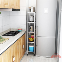 不銹鋼廚房夾縫置物架落地多層超窄冰箱側邊縫隙小尺寸鍋具收納柜