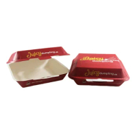Wholesale Eco friendly disposable take away kraft paper food container hamburger box custom container