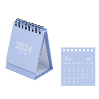 1PC Mini Calendar Kawaii Office Supplies Desk Calendar Desktop Calendar Creative Coil For Organizing Schedule Table Decor