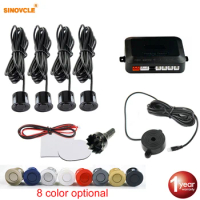 Sinovcle Car Parking Sensor Parktronic 4 Sensors 22 mm With Buzzer Reverse Backup Radar Buzzer System 8 Colors 12V