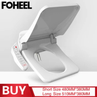 FOHEEL square smart toilet seat cover electronic bidet toilet bowls seat heating clean dry intelligent toilet lid for bathroom