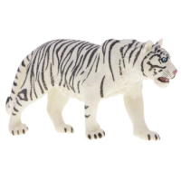 Environmental PVC Realistic Zoo Figures Jungle Wild Animals Siberian Tiger Figurine Kids Toy Party Bag Favor White