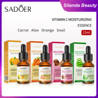 Silanda Beauty Carrot Snail Aloe Vera Orange Face Essence Moisturizing Nourishing Brightening Skin Care Facial Serum 15ml/Bottle