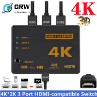 4K 2K 3x1 HDMI Cable Splitter HD 1080P Video Switcher Adapter 3 Input 1 Output Port HDMI Hub for X PS4 DVD HDTV PC Laptop TV