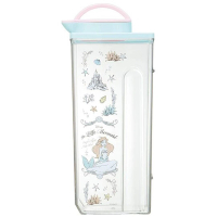 【小禮堂】Disney 迪士尼 小美人魚 日本製塑膠拿蓋冷水壺《綠粉蓋.坐石頭》2.2L.茶壺