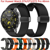22mm Silicone Strap For Huawei Watch GT4 GT3 GT2 Pro 46mm Watch Bracelet For Huawei GT 4 3 2 46mm SE Magnetic Buckle Watchband