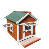 Outdoor dog cage luxury villa solid wood dog house household outdoor wooden dog cat house