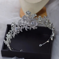 Royal Rhinestone European Style Crown Hair Accessories Bride Wedding Crown Birthday Crown