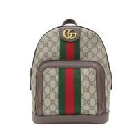 【二手名牌BRAND OFF】GUCCI 古馳 烏木色 GG Supreme帆布 Ophidia Small 後背包 547965