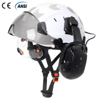 Safety Helmet With Bluetooth Earmuffs Double Visors Reflective Sticker for Engineer ABS Construction Hard Hat Head Protection