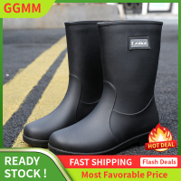 LZD  Mid-Calf Rain Boots Women's Short Rain Boots Non-Slip Waterproof Rubber Shoes Work Safety Shoes Short Boots Rain Shoes Warm Rubber Boots Women's Shoes