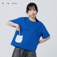 a la sha  針織口袋寬鬆棉T