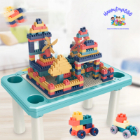 HAPPYTOYS.888 MAINAN BALOK SUSUN DUPLO LENGKAP KOTAK PENYIMPANAN DAN PAPAN BALOK / BALOK DUPLO WITH 