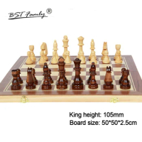 Big Wood Chess Set Game of International Chess Chessman Folding 50*50cm Chessboard Chess Pieces King Height 105mm