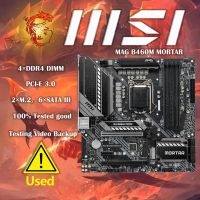 Used LGA1200  Motherboard 10th-Gen CPU For MSI MAG B460M MORTAR DDR4 128GB M.2 PCIe 3.0 GAMING Deskt