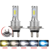 2Pcs H7 LED H4 Headlight Bulbs H11 20000LM 80W H1 9005 HB3 9006 HB4 6000K LED Fanless Canbus CSP Chips 1:1 Size Fog Car Light