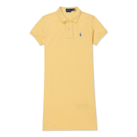 Polo Ralph Lauren RL 熱銷刺繡小馬POLO衫材質運動短袖連身洋裝(女)-鵝黃色