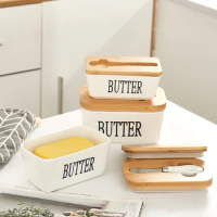 Butter Container Butter Box Ceramic Restaurant Sealed Storage Box Cheese Boxwith Knife Butter Slicer Butter Storage Butter Dish