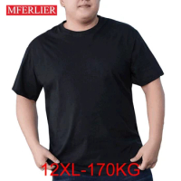 Summer 170kg Oversized T-shirt Men 5XL 6XL 7XL 8XL 9XL 10XL 12XL Cotton Loose T-shirt