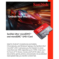 SANDISK ORIGINAL ULTRA MICRO 32BG/ 64GB/128GB/ 256GB/ 512GB /1TB SD Memory Card (CLASS 10)120MB