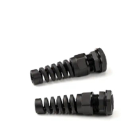 Anti Bending Cable Gland Electrical Nylon Joint PG7 Thread Plastic Black Electrical Accessories Seal Flex spiral strain relief