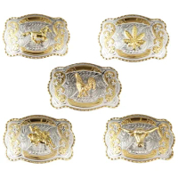 Belt buckle Golden Equestrian Bull head rooster scorpion pattern Western cowboy waistband accessories